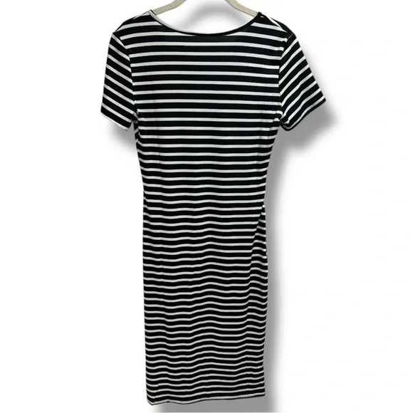 Sheath Black and White Striped Dress  Size Small - Picture 14 of 17